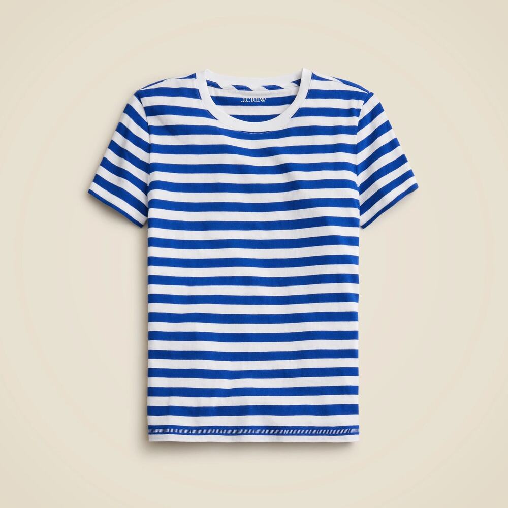 NWT J.Crew Vintage Classic-Fit Crewneck T-Shirt Blue White Stripe Size Small